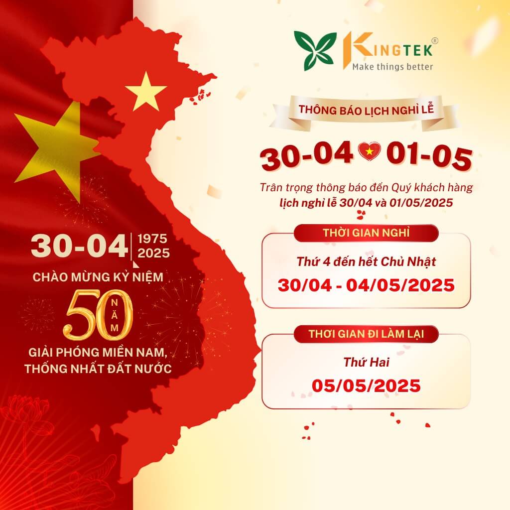thông báo nghỉ lễ từ 30/04 đến hết ngày 04/05/2025