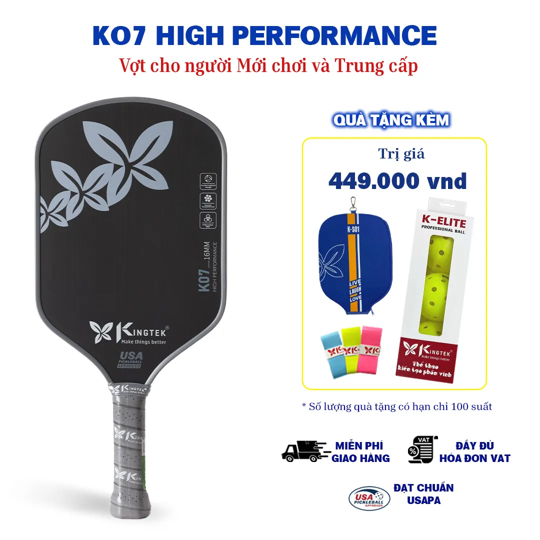 vợt pickleball K07 black 2