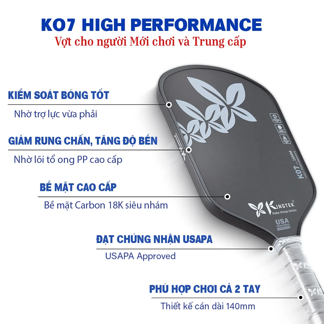 vợt pickleball K07 black 3