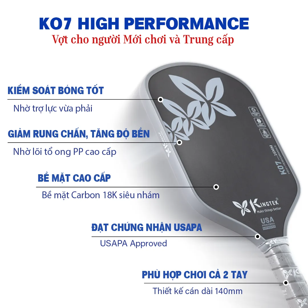vợt pickleball K07 grey 3