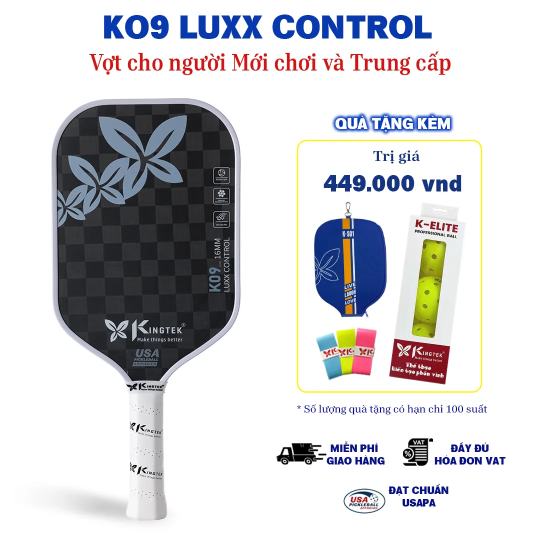 vợt pickleball K09 trắng 2