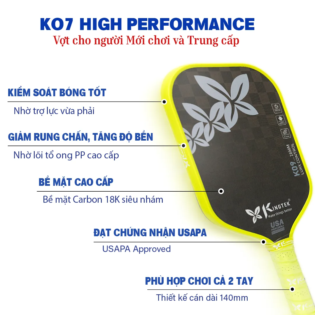 vợt pickleball K09 vàng 3