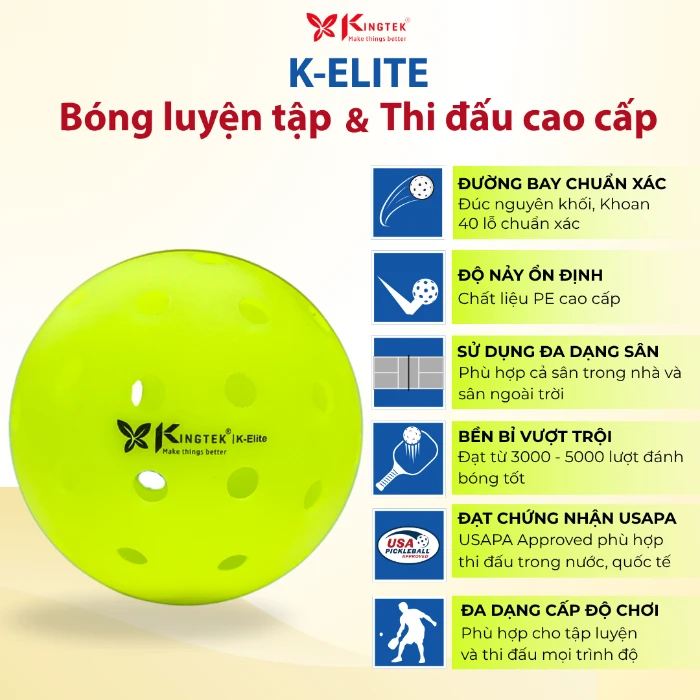 Bóng pickleball Kingtek 8
